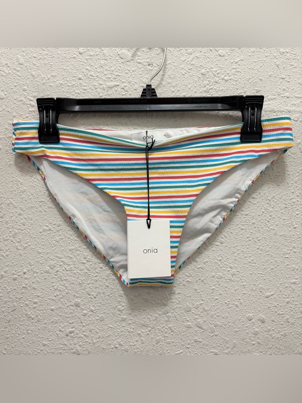 Onia Lilly Multi Color Seersucker Stripe Bikini Bottoms Size XL NWT